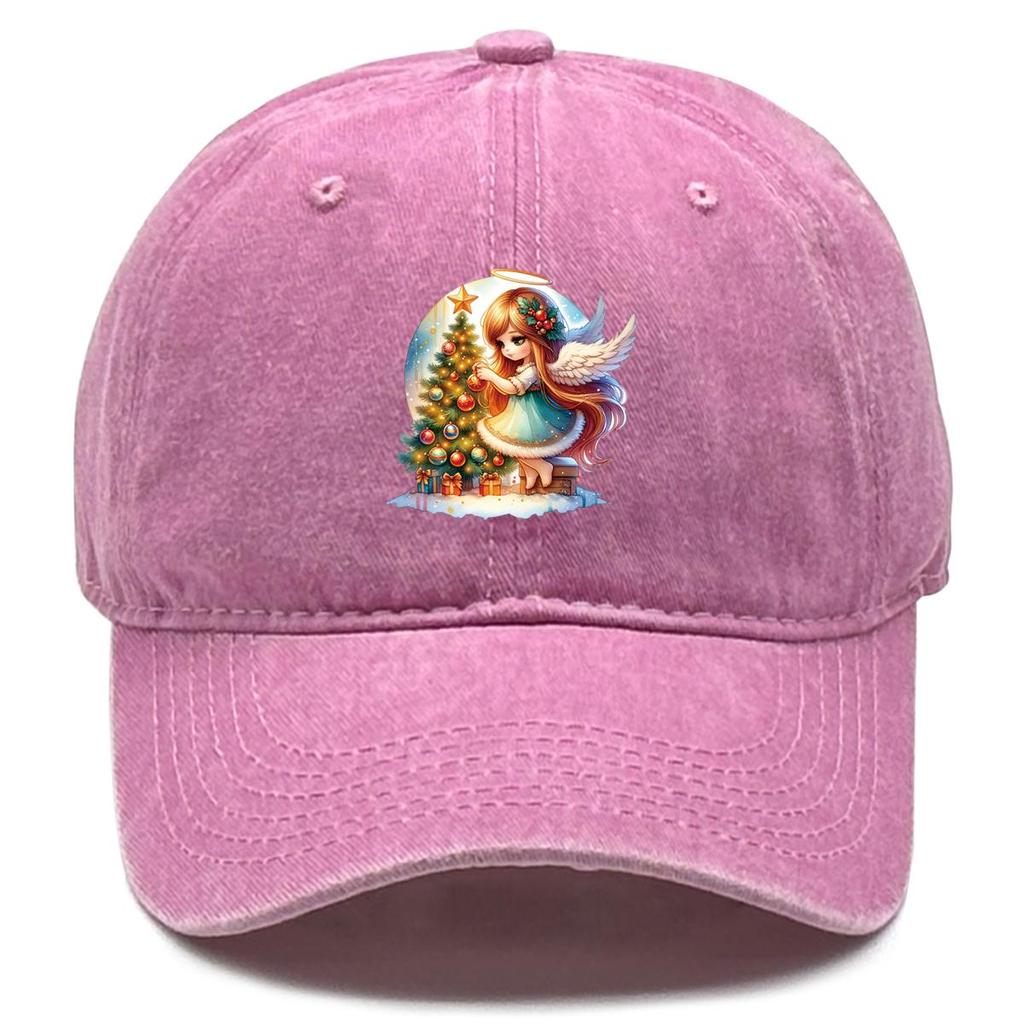 Angel Gift Print Snapback Baseball Cap, Trucker Hat Sunshade Fit Sun Visor Retro Adjustable Sun Hat