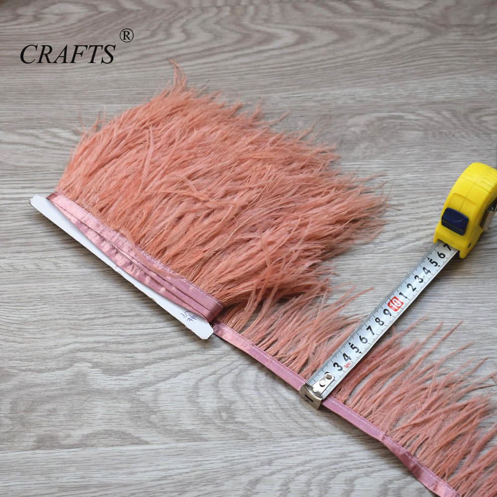 Feather2023 hot! Fluffy and beautiful 5-10M long ostrich hair feather trim cloth sideband 8-10cm wide / DIY sewing clothing accessories