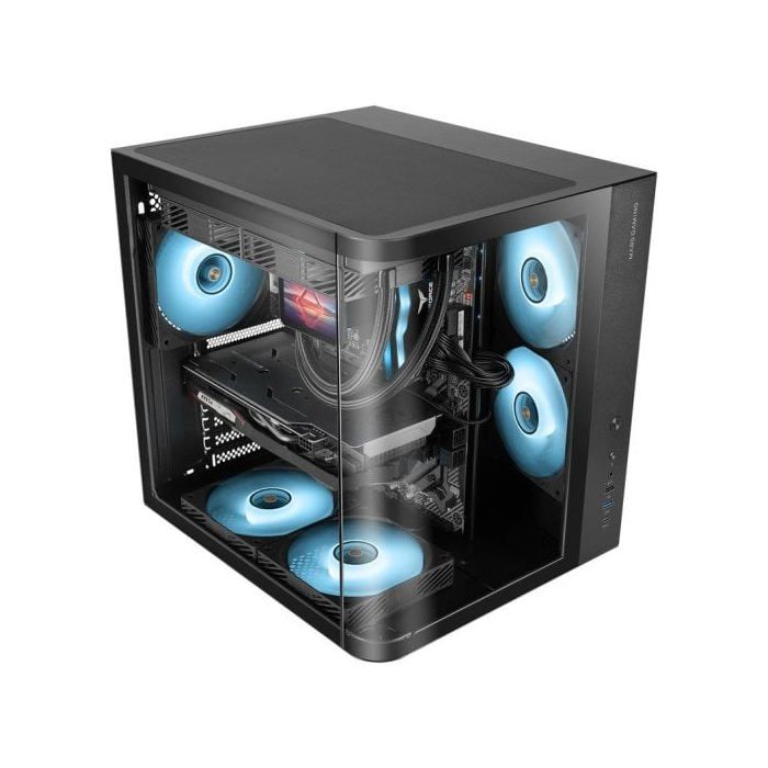 Mars Gaming MC-CURV Herní skříň ATX Tři zakřivená temperovaná skla Dvoukomorová USB-C Černá