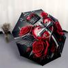 1pc Heart with Crown and Roses Umbrella with Plastic Handle,Suitable for All Seasons Home Travel Outdoor UmbrellaB1904