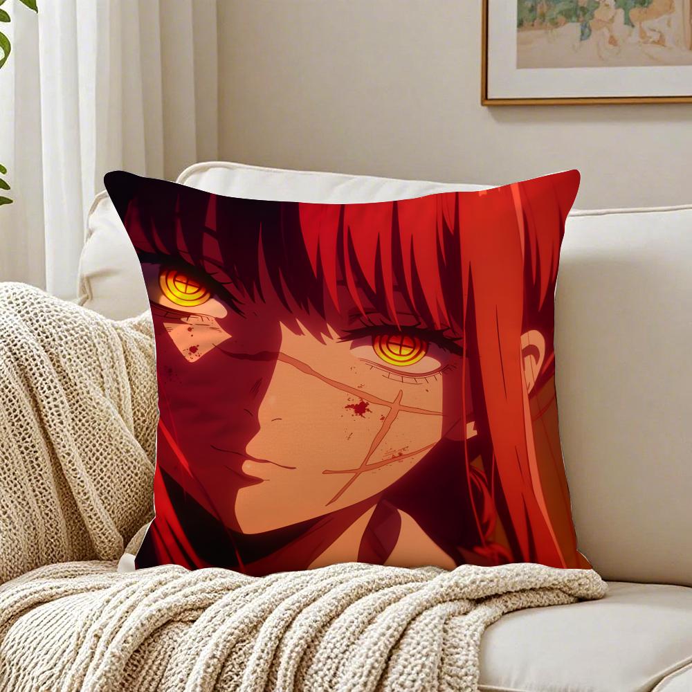 anime violent CChainsaw MMan Cushion Cover Pillowcase Antidustmite living Room Sofa Decor Cushion Room
