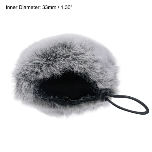 uxcell Mikrofon Fellwindschutzhülle für Mikrofone mit kurzem Haar, Weiß und Schwarz, 1 Stück