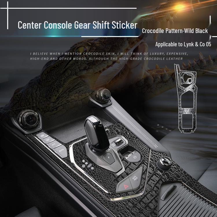 Crocodile Grain Film for Lynk & Co 01-06 Interior Gear Shift Decoration