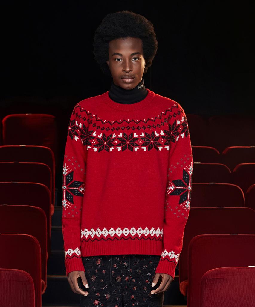 UNALLOYED Argyle Nordic Knit / Red