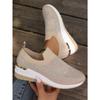 Women's Plus‑Size Rhinestone Fly‑Knit Casual Sneakers, New European‑American Style Platform Breathable Slip‑on Shoes