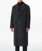 Cashmere Blend Daddy Shoulder Peaked Single Long Coat [Charcoal Grey]