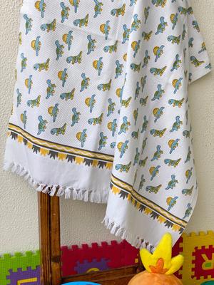 Weiches Baumwollhandtuch mit Blockdruck