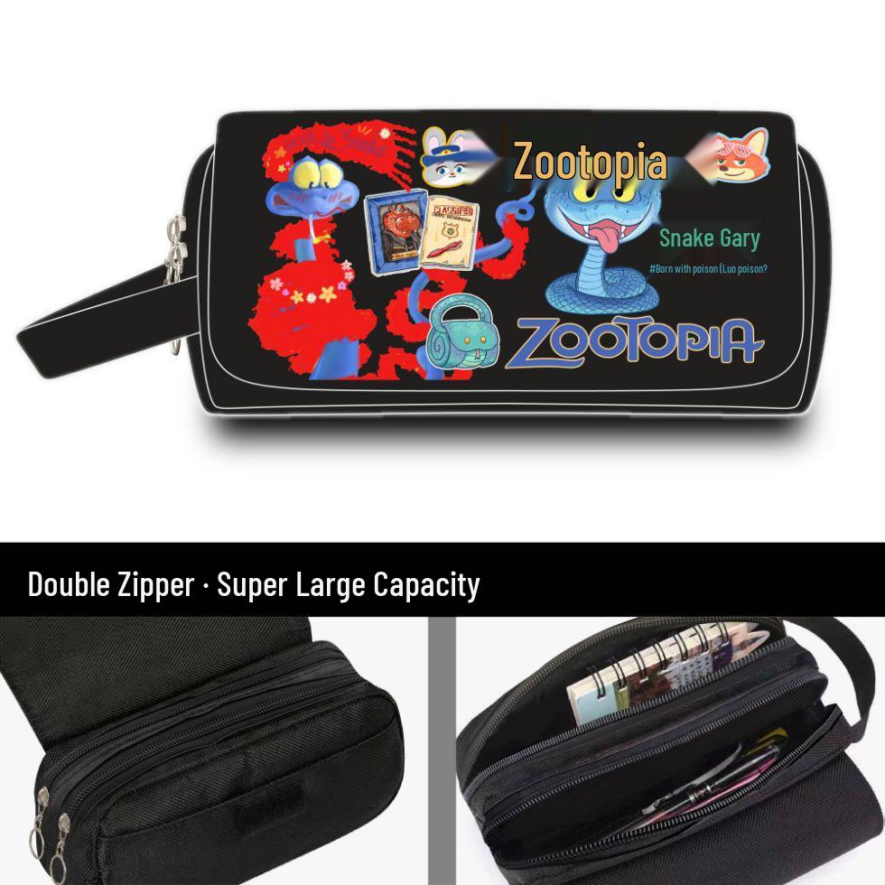 

Zootopia Judy & Nick Graffiti Pencil Case - Student Stationery Box Gift for Boys & Girls Double-Layer Large Capacity