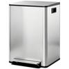 60L Dual Compartment Stainless Steel Bin, with Deodoriser Holders - Silver Tone