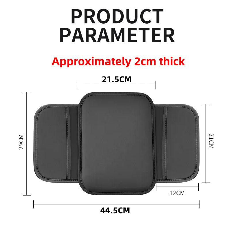 Thickened Version Car Center Console Protector Cover Leather Upgraded Armrest Box Cushion Arm Rest Mat with Side Storage Pocket