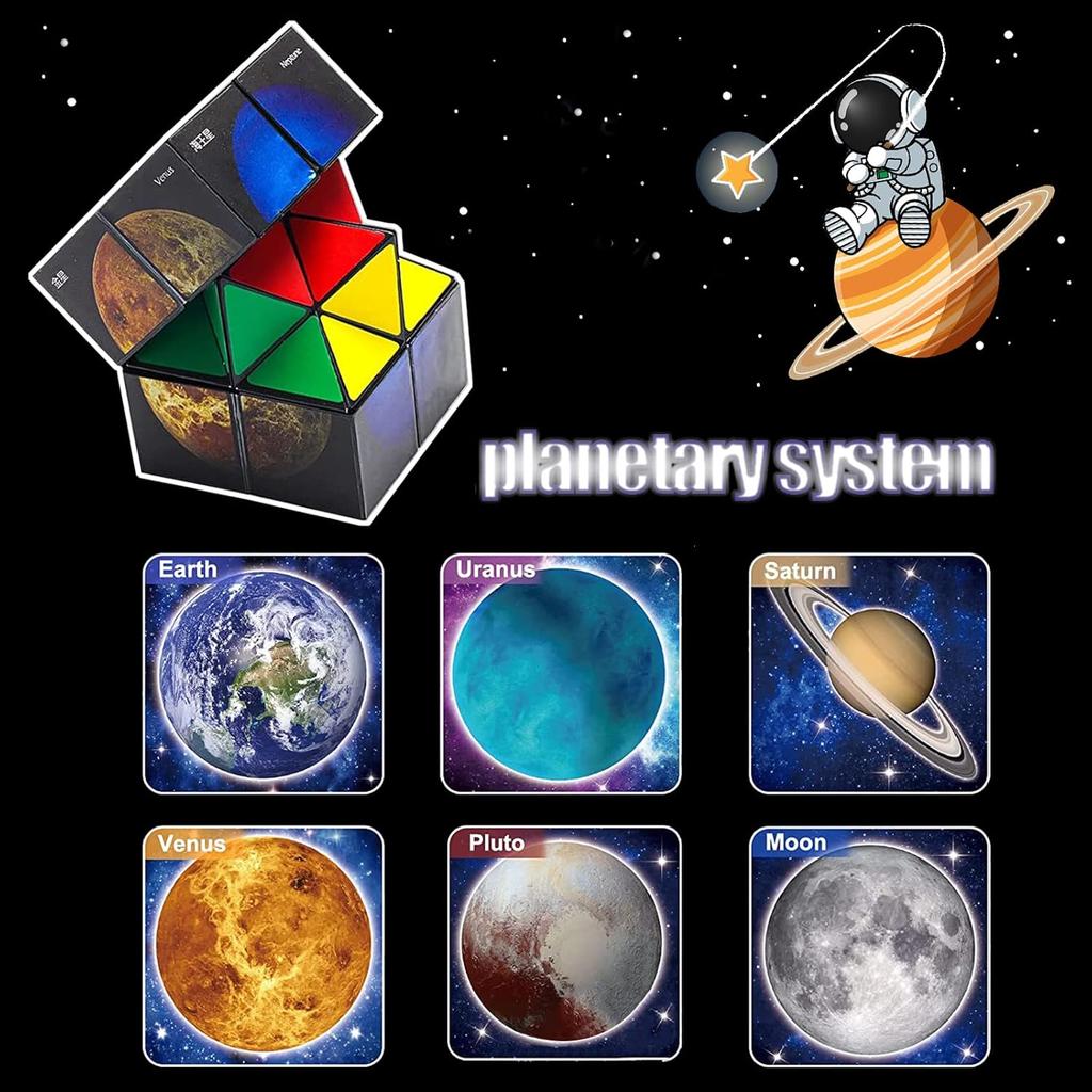 Educational Fidget Magic Cube Toy for Kids Ages 7-12, Stress Relief Sensory Infinity Cube Gift for Boys and Girls