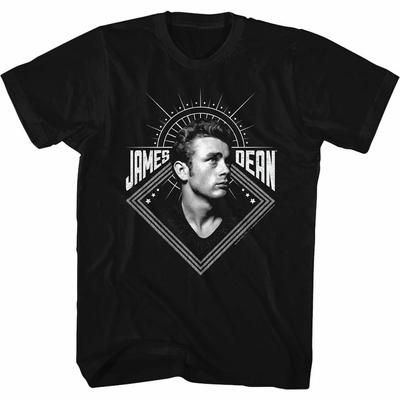 James Dean In Memoriam Schwarzes Erwachsenen-T-Shirt