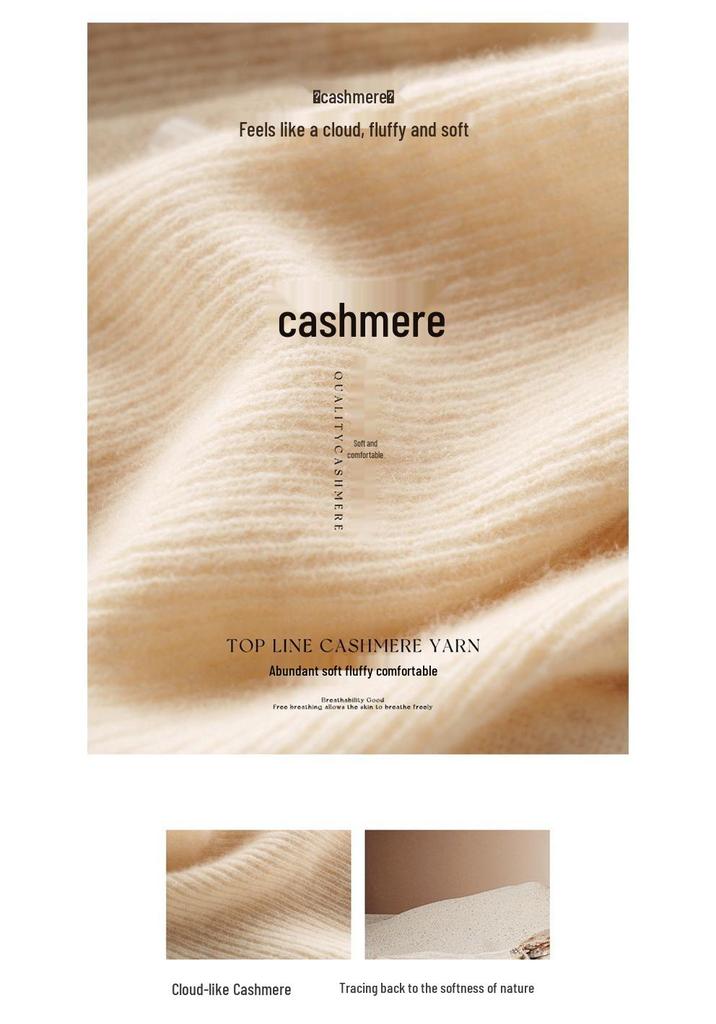 Lace Trim V-Neck Cashmere Cardigan for Women - Short Knitted Wool Sweater Coat with Long Sleeves for Autumn/Winter 2024