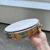 10inch Double Row Bells Tambourine Small Musical Beat Instrument Hand Drum Hand Held Tambourine Drum Bells Music Toy
