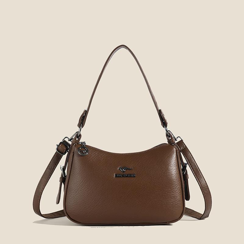 

Hot-selling temperament women s shoulder bag fashionable and versatile commuter underarm bag simple texture bag fashionable коричневий