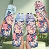 1PC Anime Girl Cat Hood Blanket Print 750ml Color Plastic Sports Water Bottle Leakproof Flip Straw Lid Suitable for Sports Office Home Use