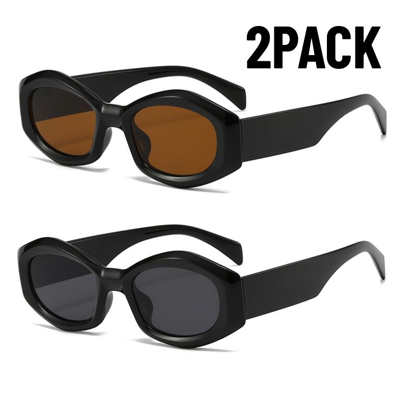 2PACK New Year Gift Sunglasses Woman Vintage Cat Eye Design Sun Glasses Female Spotrs Personality Cool Retro Pink Black UV400