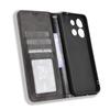 For Oukitel C57 Pro/C57s Leather Case Wallet Stand Retro Texture Phone Cover