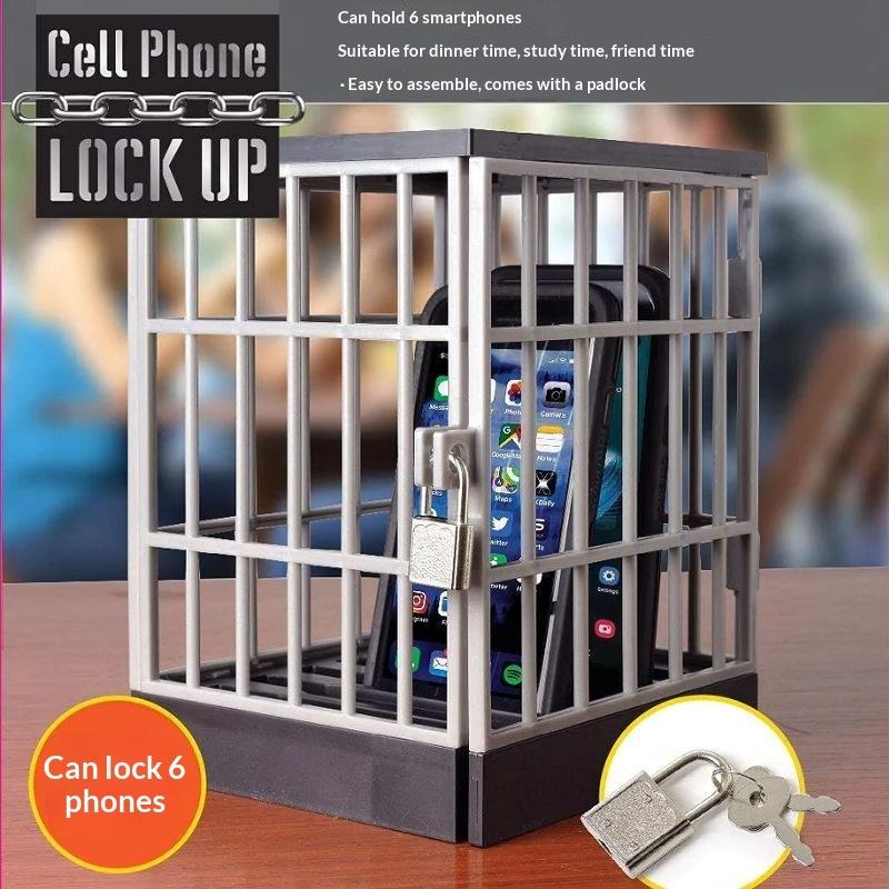 New 1Pc Mobile Phone Jail With Timer Cell Phones Prison Lock Up Safe Smartphone Stand Holder Classroom Home Storage Gadget