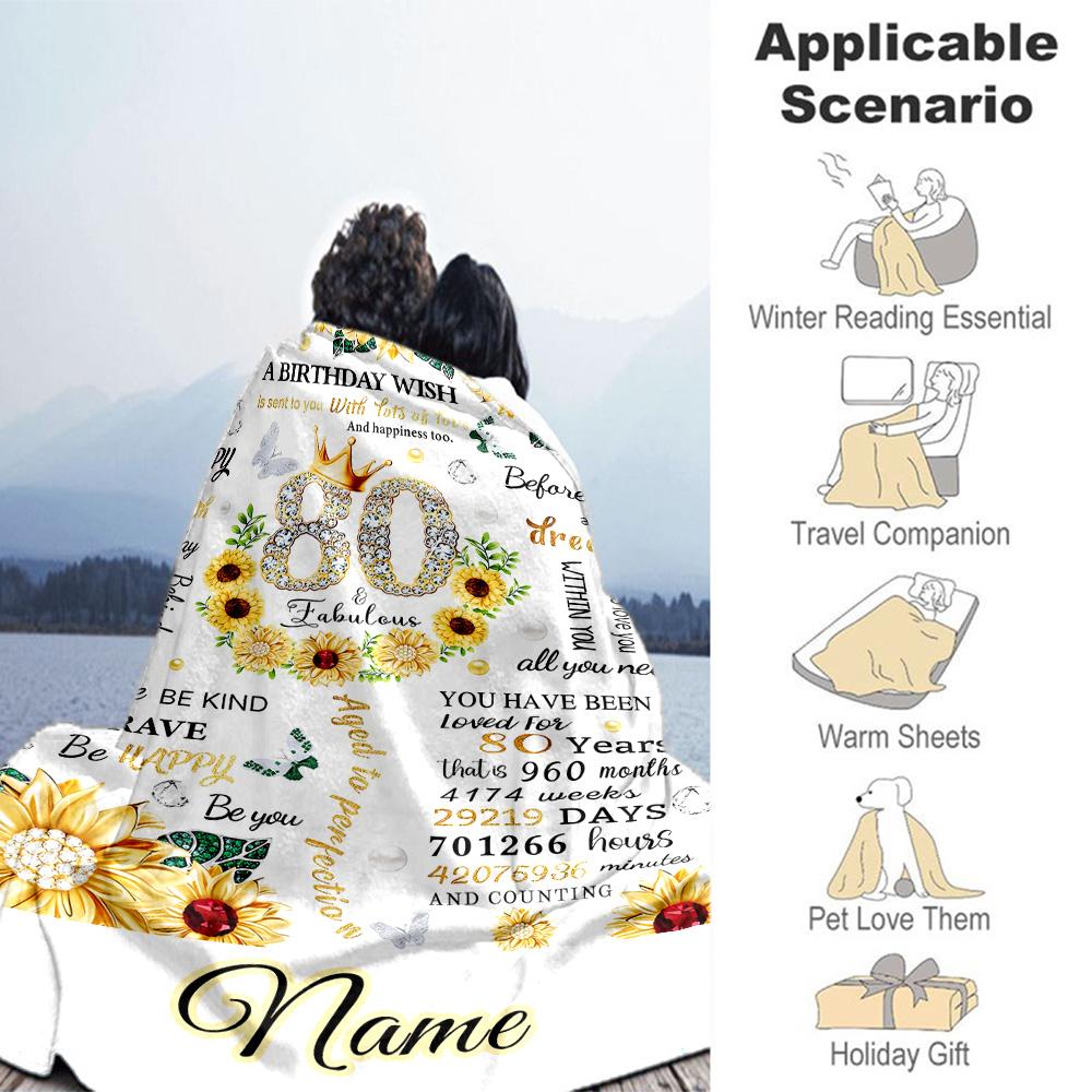 Birthday Customize Your Name Blanket Cozy Personalized Blanket Ultra-Soft for Bedding Livingroom Home Decor Nap All-Season Use