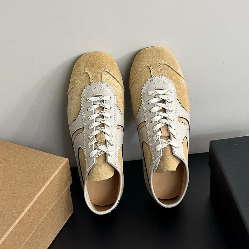 Germany genuine leather sneakers 2025 new womens shoes mens shoes comfortable casual deerskin plate shoes laceup flats designer