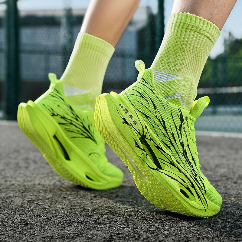 Autumn and Winter New Double Mesh Thickened Parent-child Fluorescent Fashion Casual Sports Shoes, Real Explosion Soft-soled Carbon Board Lightweight