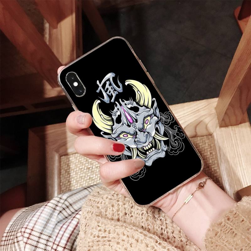 

Чехол MaiYaCa японский Oni Hannya Samurai Demon Mask для телефона iPhone 13 11 12 pro XS MAX 8 7 6 6S Plus X 5S SE 2020 XR iphone 13promax