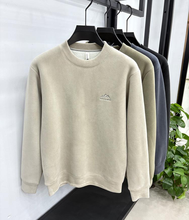 Men's Lambswool Velvet Thick Round Neck Winter Sweater - Super Warm Hoodie