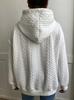 European & American Women's Casual Jacquard Loose Hooded Knit Sweatshirt
