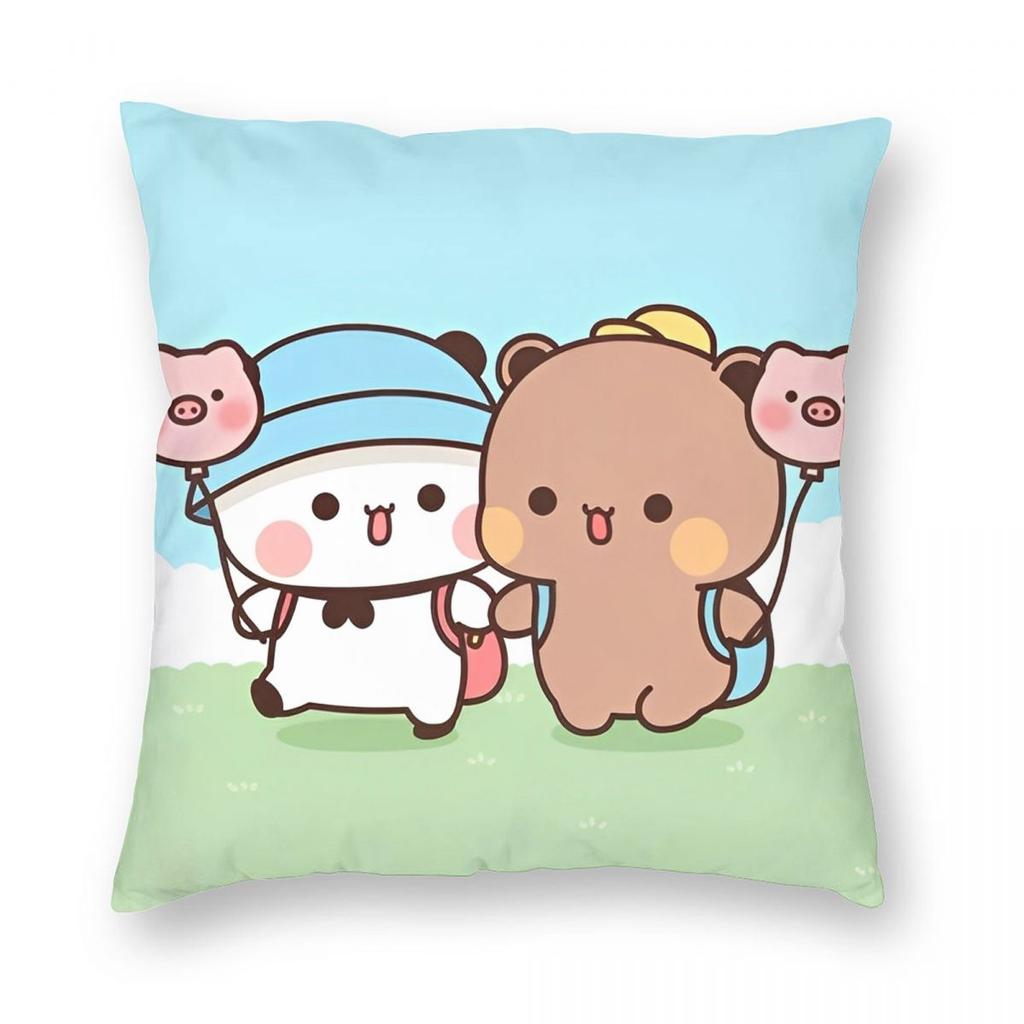 Kawaii Cute BuBu Panda Dudu Pillowcase Soft Polyester Cushion Cover Decoration Throw Pillow Case Cover Home Square Xcm