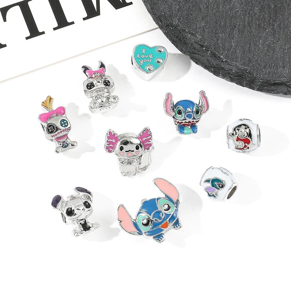 Lilo & Stitch Cartoon Zinc Alloy Bracelet, -style DIY Beaded Cross-border Jewelry, New Viral Adjustable Couple Bracelet