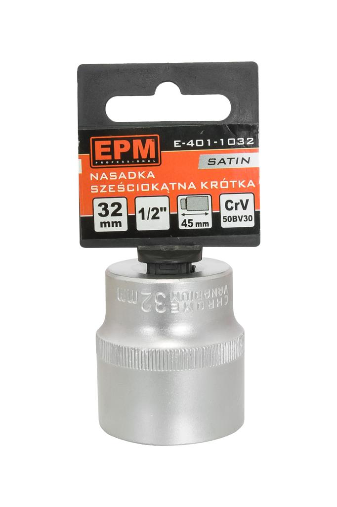 Kurze Nuss 1/2'' 6-Kant Satiniert 10 mm - E-401-1010