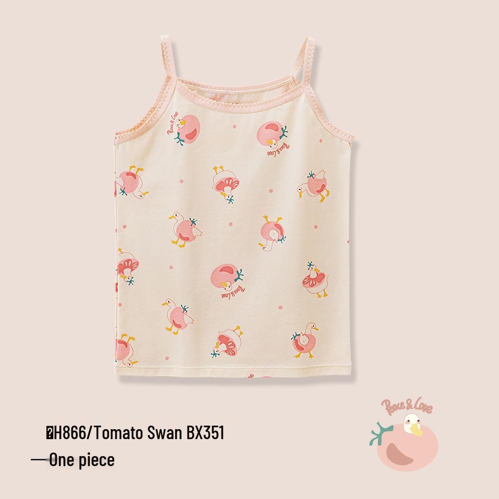 A-Class Summer Pure Cotton Antibacterial Tank Top for Girls and Infants