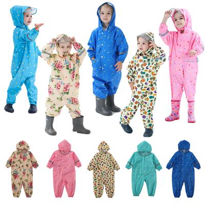 Unisex Kids Hooded Jacket Wind And Waterproof Raincoat For Girls Boys Mask