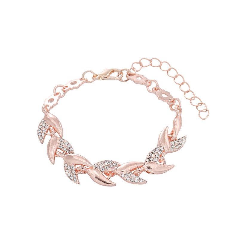 

Юнджин, ювелирные изделия браслет из 18-каратного золота с листом, модные свадебные украшения женский бриллиантовый браслет розового золота