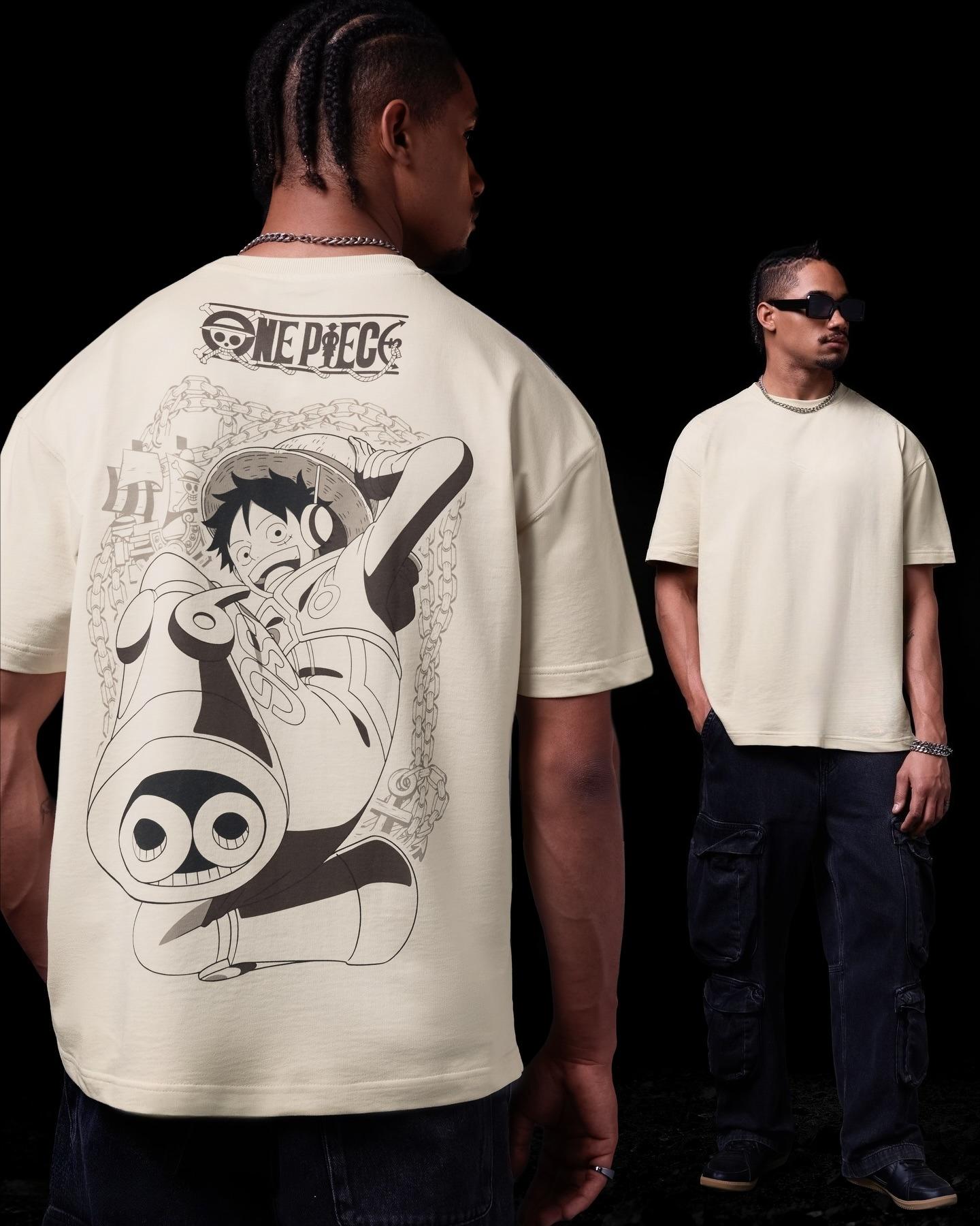 

One Piece T-shirt Men s Summer New Item Luffy Pattern Short Sleeved Oversized Street Wear Loose Fit Anime Fan Top S разноцветный