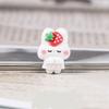 DW92 10pcs Cute Cartoon Sweet Strawberry Rabbit Resin Charms Earring Keychain Pendant Making Diy Cartoon Charms Jewelry Findings