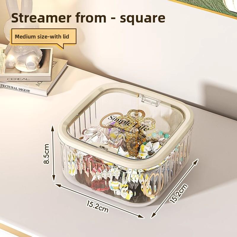 Pudełko do przechowywania akcesoriów do włosów dla dzieci do użytku domowego - Duże pudełko do przechowywania biżuterii na biurko - Pudełko do przechowywania gumek, spinek i klipsów do włosów