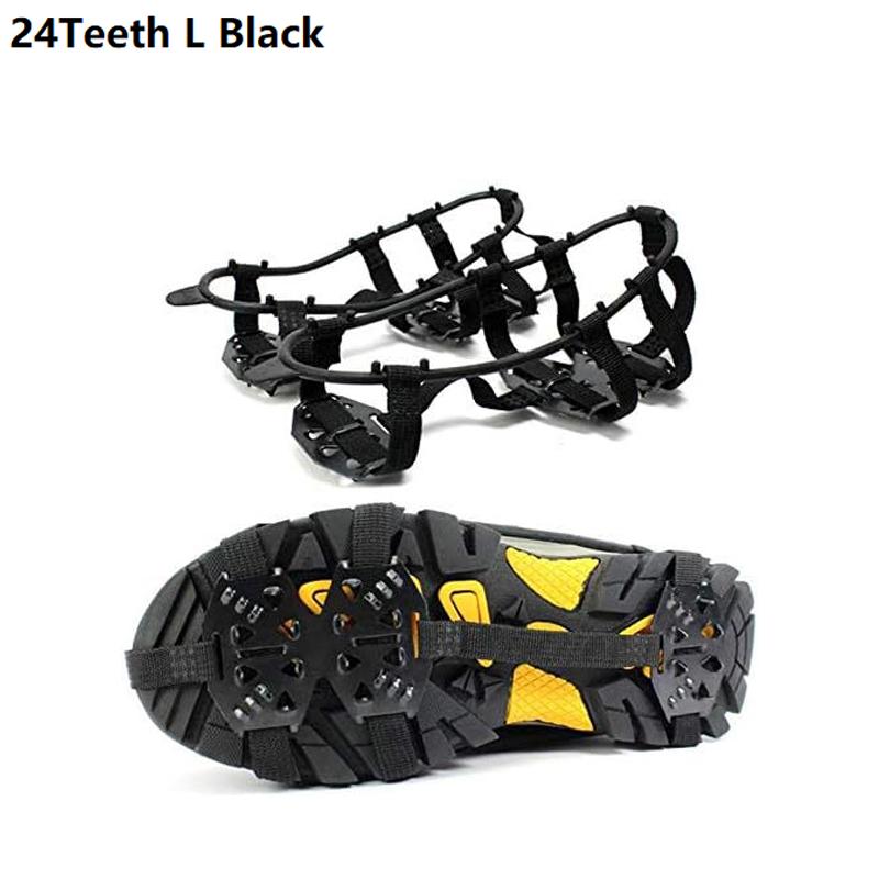 1 Pair 5 Studs Anti-Skid Ice Snow Camping Walking Shoes Winter Safety Boots Universal Professional Climbing Crampons 5/24 Teeth