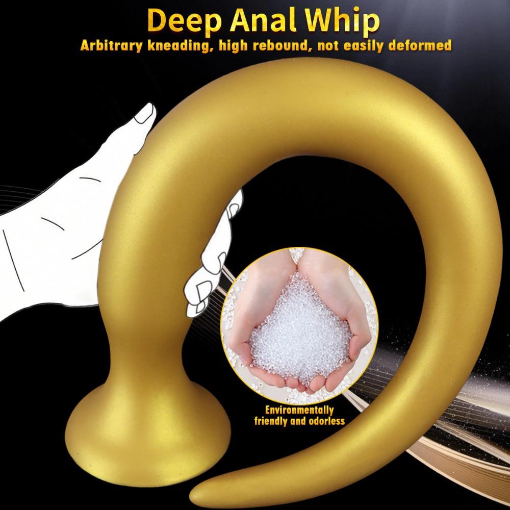 Extra Long Silicone Anal Plug with Large Tail - Safe Comfortable Adult Masturbation Massage Sex Toy