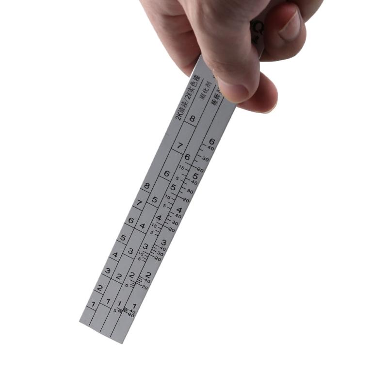 Auto Paint Mixing Gauge Measuring Tool Stainless Steel Car Paint Mixing Ruler Car Paint Ruler Paint Measuring Tool