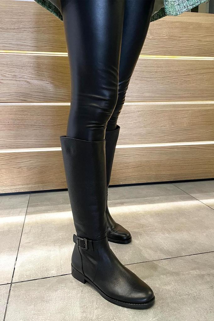 Women Modern Stylish Fashion Boots Genuine Leather Black Genuine Leather Boots K