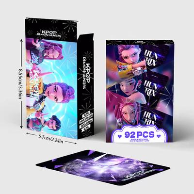 92 Double Sided HD Color Printed KPOP Demon Hunters Photo Cards Huntrix Saja Boys Rumi Anime Peripheral Collection Cards Gift