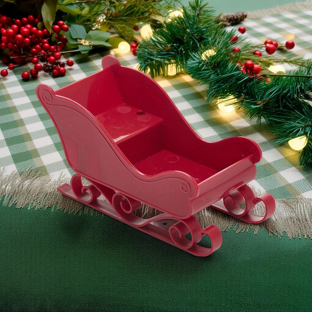 Festive Christmas Santa Sleigh Table Centerpiece Ornament for Home and Holiday Seasonal Decor Display Display Display Display