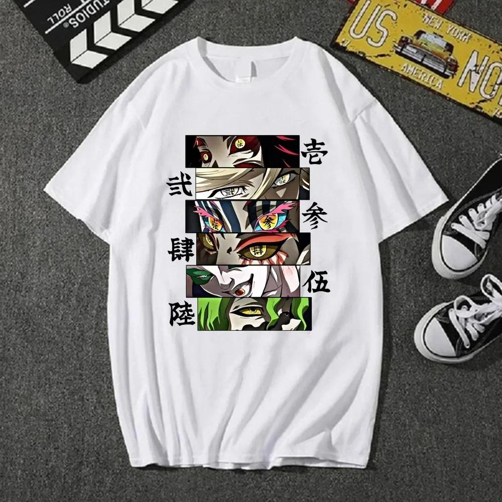Dam T-shirt 2023 Het Anime Demon Slayer Övre Månar T-shirt Anime Harajuku Casual Kortärmad Herrtoppar Dam T-shirts