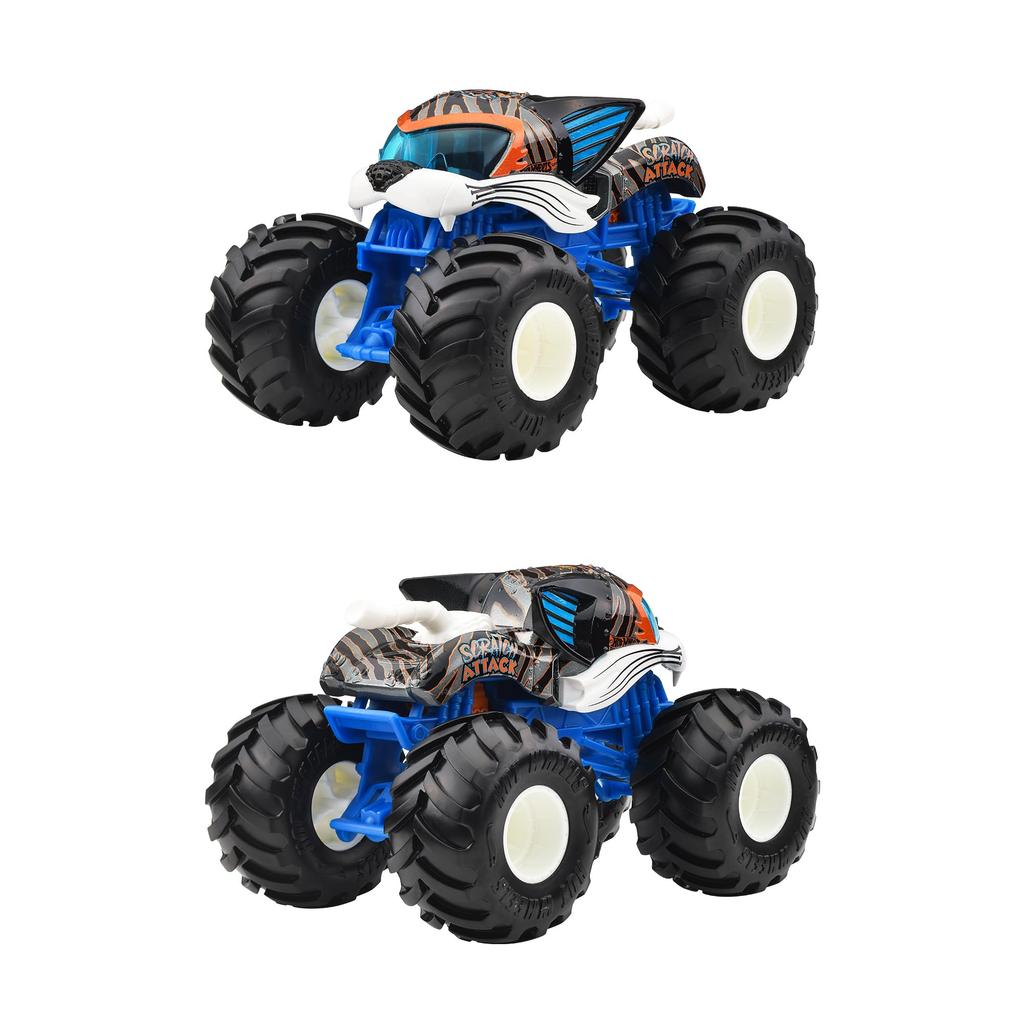 Hot Wheels Monster Truck Big Size Assortment Vehicle Set of 4 Mini Box Ages 3 and Toys, 124 Scale, Cars, Sold, Up, Multi-Purpose, FYJ83-987L