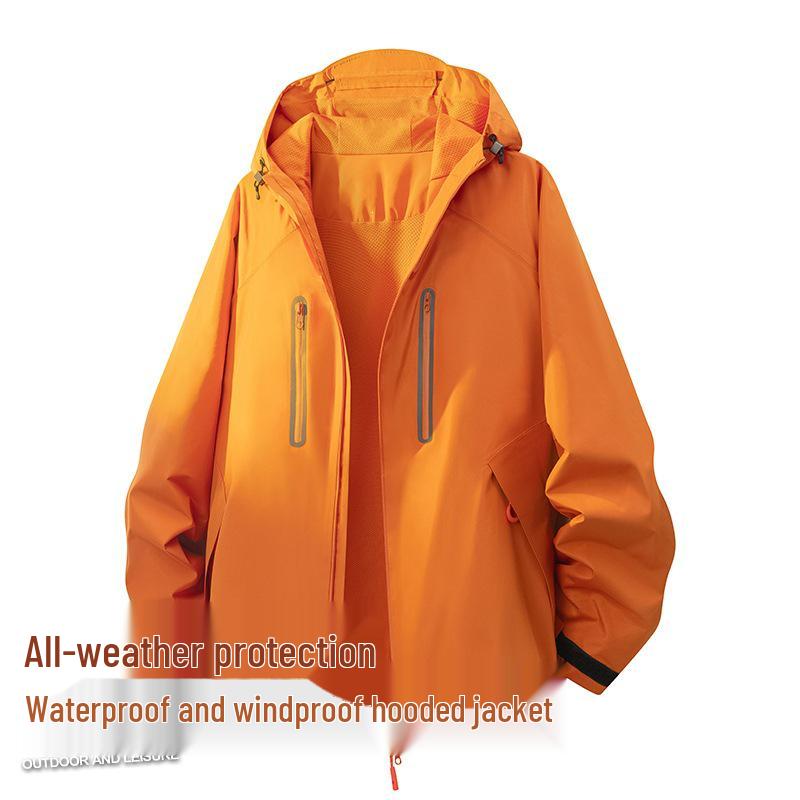 Durable Unisex Outdoor Workwear Jacket: Windproof & Waterproof Hooded Top for Spring & Autumn