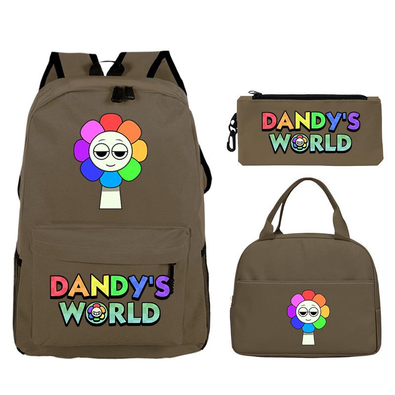 New Dandy's World Game Merchandise Cartoon Printing Student Schoolbag Foreign Trade Pencil Bag Meal Bag Set