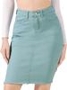 Allegra K Denim Skirt, Mini Skirt, Summer, High-Waisted, Tight, Elastic, Knee-Length, A-Line, Slimming, Elegant, Women's, Gray-Green, Size S