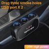 3 Socket Car Cigarette Lighter Splitter Dual USB LED Car Fast Charger 12V 24V Car Charger Adapter for lPhone GPS Dashcam